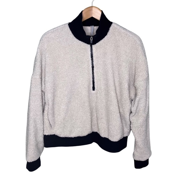 Fabletics Dream Polar Fleece Pullover Cream Size Large Quarter Zip Sherpa - Picture 4 of 10
